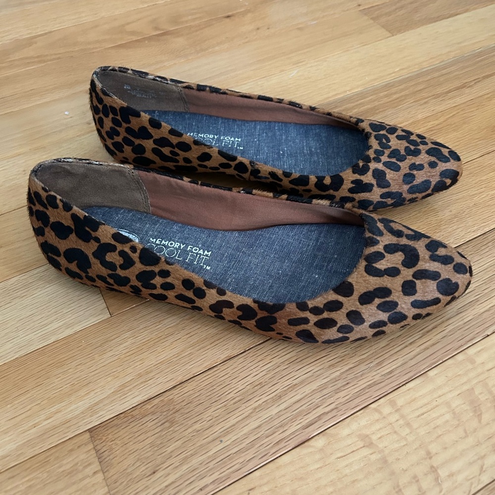 Dr. Scholl's Leopard Print Memory Foam Ballet Flats - Brown/Black